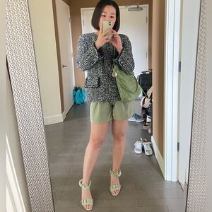 High Waisted Sage Green Shorts
